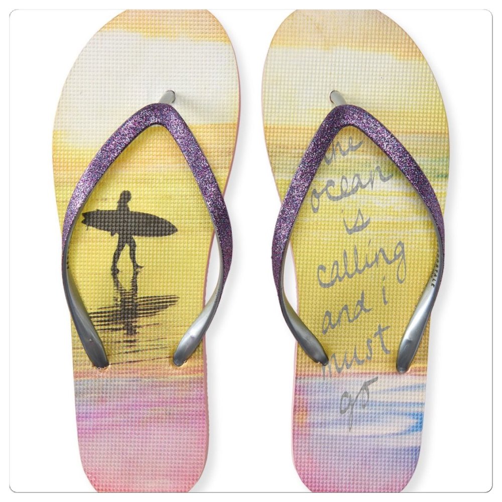 🆕 Aero yellow beach sunset flip flop sandal shoes